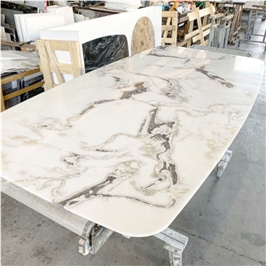 Dover White Namibian White Picasso White Marble Table Top
