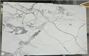 Italy Calacatta Carrara Marble Slabs, Pure White Marble Slab