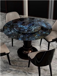 Labradorite Blue Granite Slabs Cutmized For Table Top