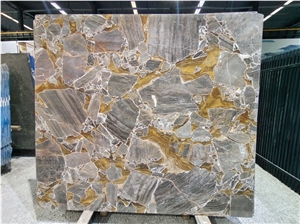 Luxury Golden Shadow Marble Slabs For Interior