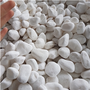 Snow White Tumbled Pebbles Landscaping Decoration