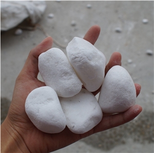 Super White Tumbled Pebbles Like Snow For Landscaping