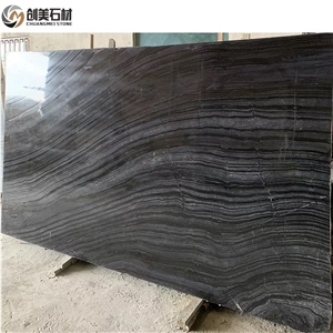 China Black Popular Ancient Wood Vein Marble Slab