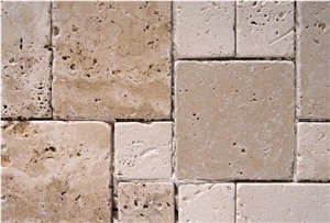 Mexican Light Travertine Tumbled French Pattern