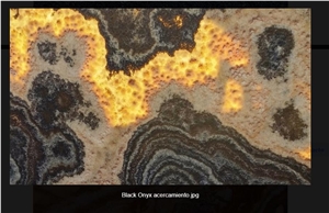 Mexico Black Onyx Slabs, Tiles