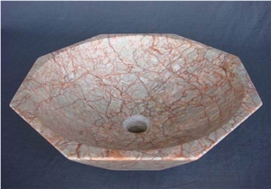 China Factory Art Basin Marble Bathroom Agate Red Sink
