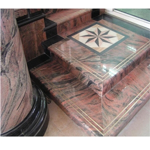 China Multicolor Red Granite Split Edges Polish Floor Tiles