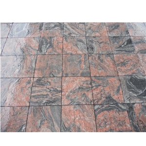 China Multicolor Red Granite Split Edges Polish Floor Tiles