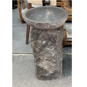 Natural River Stone Pedestal  Basin For Wholesale Price