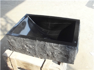 Rectangle Black Marquina Washbasin Marble Basin Stone Sink