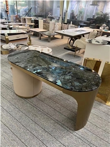 Blue Granite Customized Design Table For Restaurant & Villa