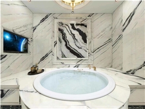 Panda White Marble Bathroom Wall Flooring Tiles