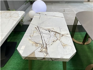 Colourful Artificial Sintered Stone Square Round Table Tops