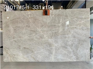 Big Jumbo Slab Polished White Crystal Quartzite Luxury Slab