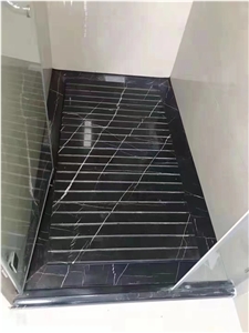 Black Marble With White Veins For Floor Stair