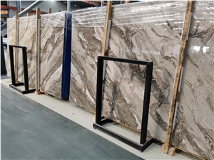 Chinese Marble Stone Venice Brown Bookmatch Slabs
