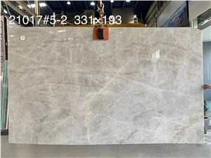 White Crystal Quartzite Natural Stone Slab For Bathroom Wall