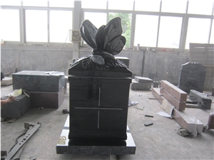 Shanxi Black Granite Monument With Butterfly