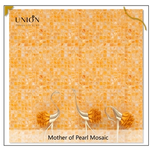UNION DECO Dyed Color Orange MOP Shell Mosaic Kitchen Tile