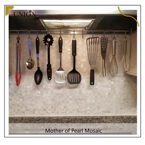 UNION DECO Mother Of Pearl Square Mosaic Kitchen Backsplash