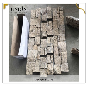 UNION DECO 8'' X 24'' Granite Ledger Stone Panel And Corner