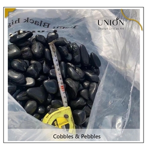 UNION DECO Black Polished Pebble River Stone 2-3Cm Pebble