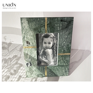 UNION DECO Marble And Brass Photo Frame Tabletop Photo Frame