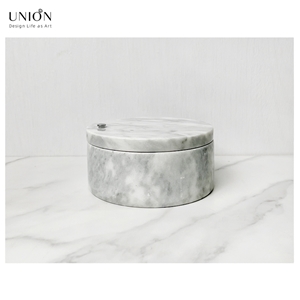 UNION DECO Marble Salt And Pepper Bowl Seasoningjar With Lid