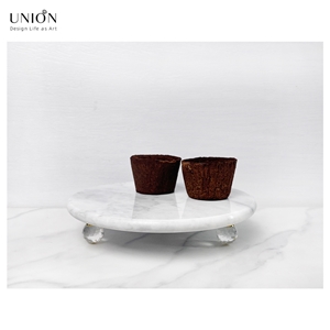 UNION DECO Natural Marble Cake Stand Dessert Serving Plate