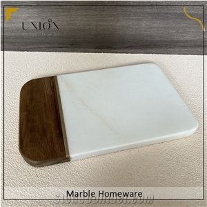 UNION DECO Wood Marble Cutting Board Chopping Board White