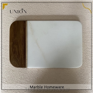 UNION DECO Wood Marble Cutting Board Chopping Board White