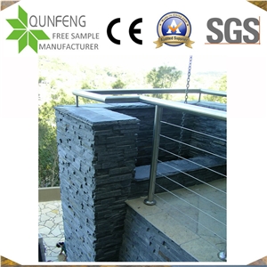 China 60X15cm Wall Decorative Black Z Slate Cultured Stone