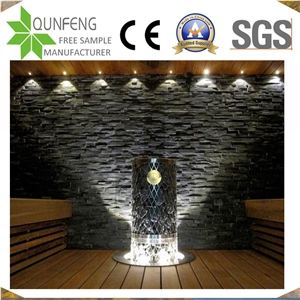 China Black Stone Cladding Panel Wall Slate