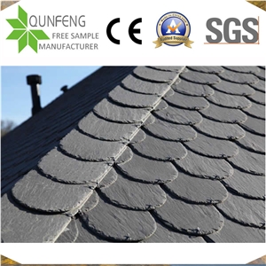 China Grey Fish Scale Shape Roofing Slate Tiles Roof Coating