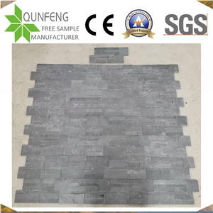 China Shape S 18X35cm Black Slate Panel Wall Stone Veneer