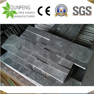 Jiangxi 18X35cm Black Stone Wall Panel Slate Ledgestone