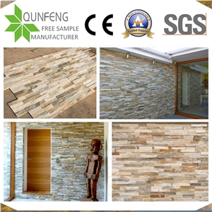 P014 Golden Slate Cultured Stone/Yellow Beige Wall Cladding