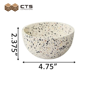 Artificial Terrazzo Stone Bowl Mix Color Interior Decor Pet