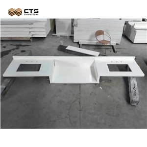 White Quartz Countertop Custom Size Best Price Select Type Polish