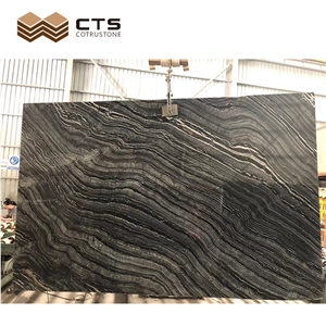 Hot Sale Ancient Wood Marble Dark Color Stone Slab Flooring