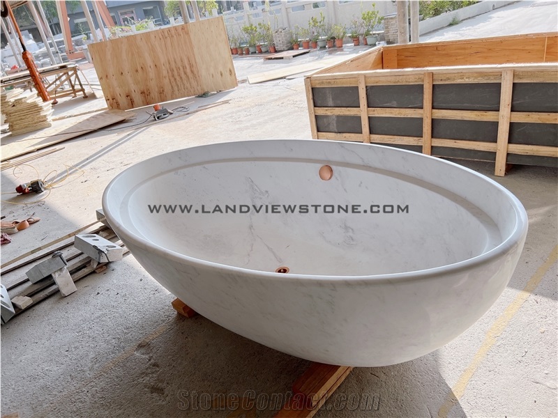 Volakas White Marble Hotel Bathtub