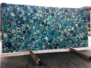 Natural Bule Agate Stone Slab For Background Wall