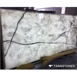 Grey Alabaster Marble Artificial Onyx Slab For Kitchen Wall
