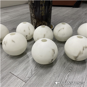 Transtones White Alabaster Round Shape Alabaster Globe Lights