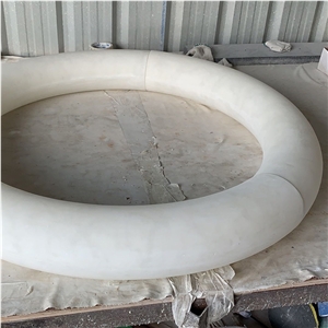 White Alabaster Round Shape Alabaster Ring Lights