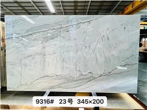 Brazil Olympia Quartzite White Blue Slab In China Market