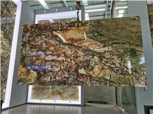 Brazil Shangri-La Golden Brown Granite Slab In China Market