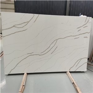 New Pattern Calacatta White Quartz Slabs