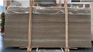 China Coffee Brown Wood Marble Slab