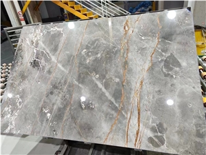 NEW HOT GREY MARBLE WITH GOLD LINE Marble Slab